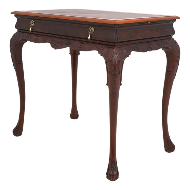 Kindel Varney Mahogany Leather Top Table or Desk For Sale