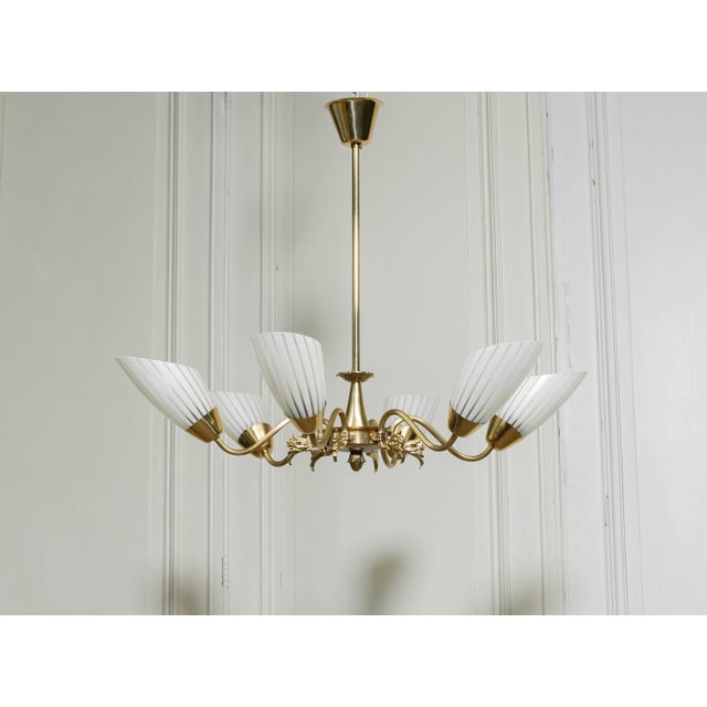 Brass Chandelier, Sweden, 1950s For Sale - Image 4 of 9