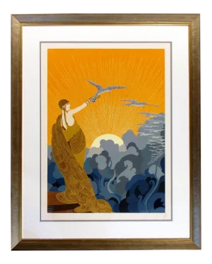 1978 "Wings of Victory" Art Deco Hand-Signed Serigraph by Erte, Framed
