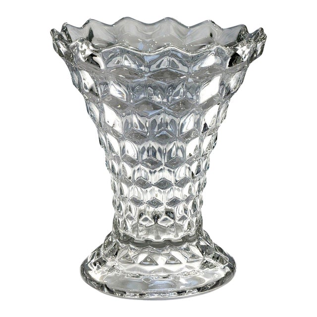 Fostoria Vintage American 2056 Clear 270 Swung Flared 9.5" Large Vase For Sale