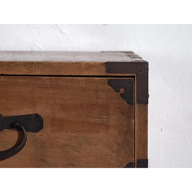 Wood Antique Japanese Tansu in Wood For Sale - Image 7 of 16