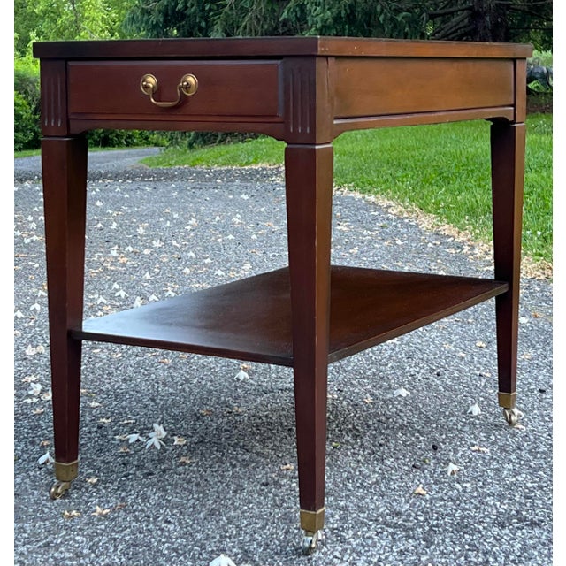Traditional Vintage Mersman Regency Style Mahogany Side Tables - A Pair For Sale - Image 3 of 12