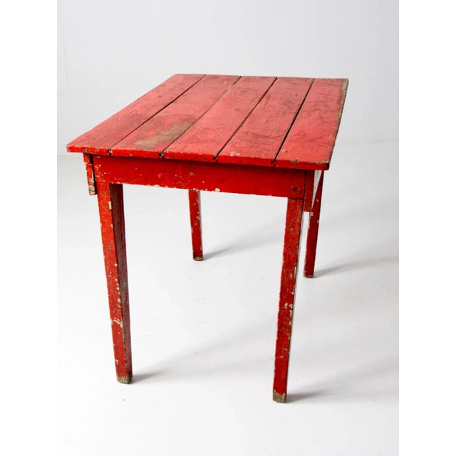 Red Antique Desk With Cash Drawer For Sale - Image 8 of 13