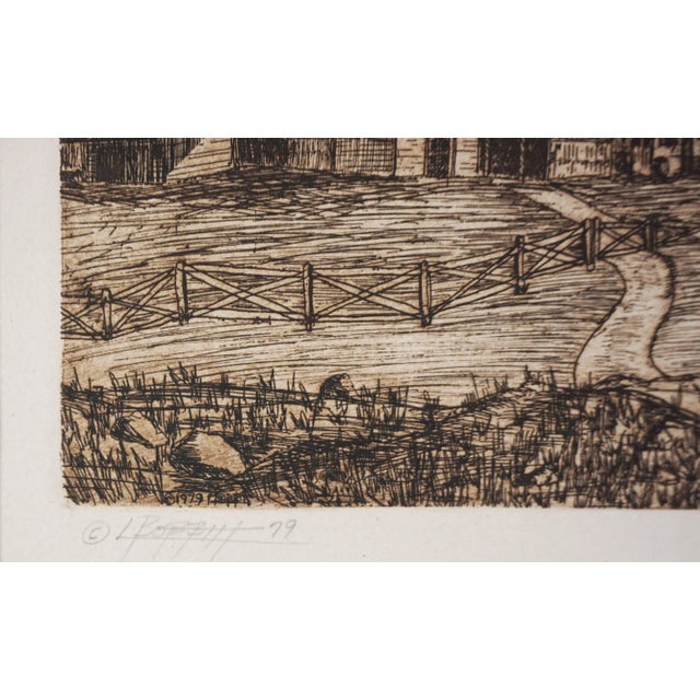 1970s Vintage California Wine Country Etching - "Sonoma Oak" by Louis Bobbitt For Sale - Image 5 of 6