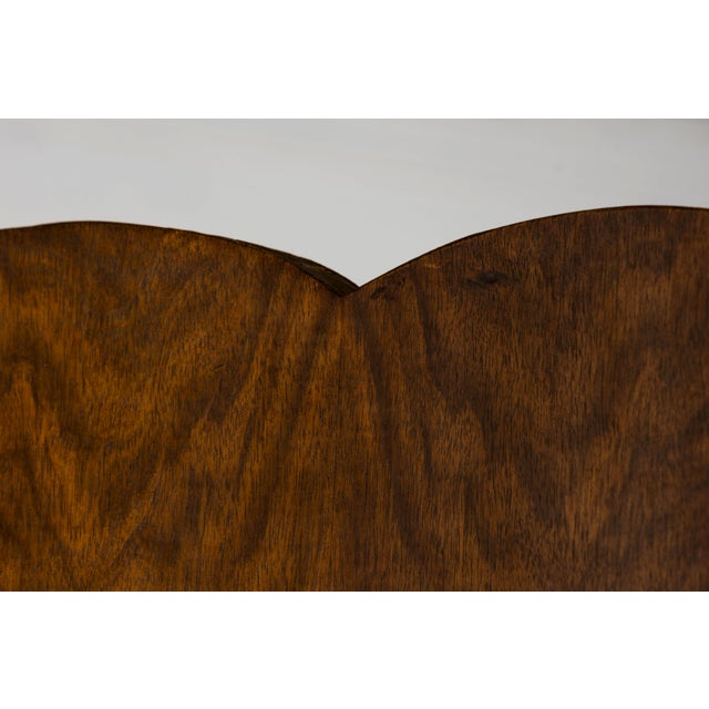 Brown Pair of 1930s French Art Deco Mustache-Back Oak and Walnut Side Accent Chairs For Sale - Image 8 of 18
