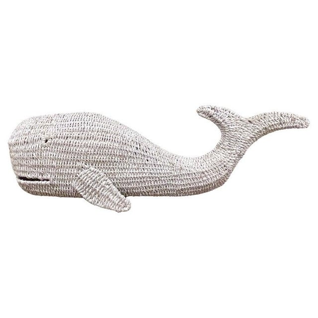 1970s Vintage 'Nantucket' White Wicker Sculpture of a Whale For Sale In West Palm - Image 6 of 8