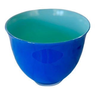 Vintage Signed Czech Cased Glass Art Bowl For Sale