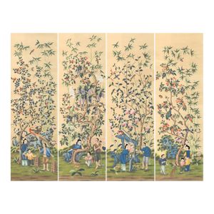 36"*108", a Set of 18th Century Style Chinoiserie Handmade Wallpaper, Vintage , Antique Style, Chinoiserie, Interior Wall Decor