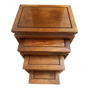 1970s Chinese Solid Rosewood Vintage Nesting Tables Four in the Set