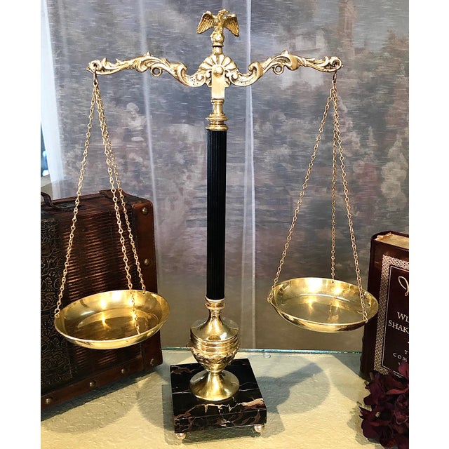 Mid 20th Century Vintage Brass Eagle Balance / Scales of Justice Chairish