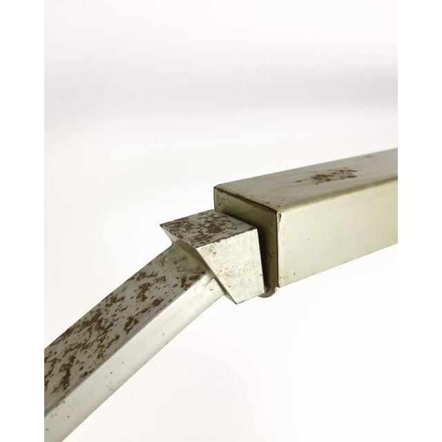 Vintage Italian Gray Enameled Metal Ground Lamp Years, 1960s For Sale - Image 11 of 13