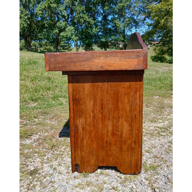 Antique Early Pennsylvania Primitive Cherry Dry Sink Hand Crafted 1840s For Sale - Image 10 of 13