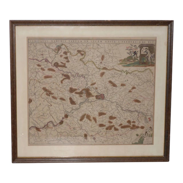 18th Century Map of the Historic County of Namur, Belgium For Sale