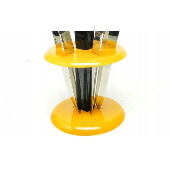 Postmodern Bakelite Knife Stand, Poland, 1950s, Set of 7 For Sale - Image 4 of 7