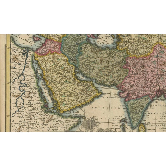 Paper Antique Map of Asia and the East Indies, 1720 For Sale - Image 7 of 11