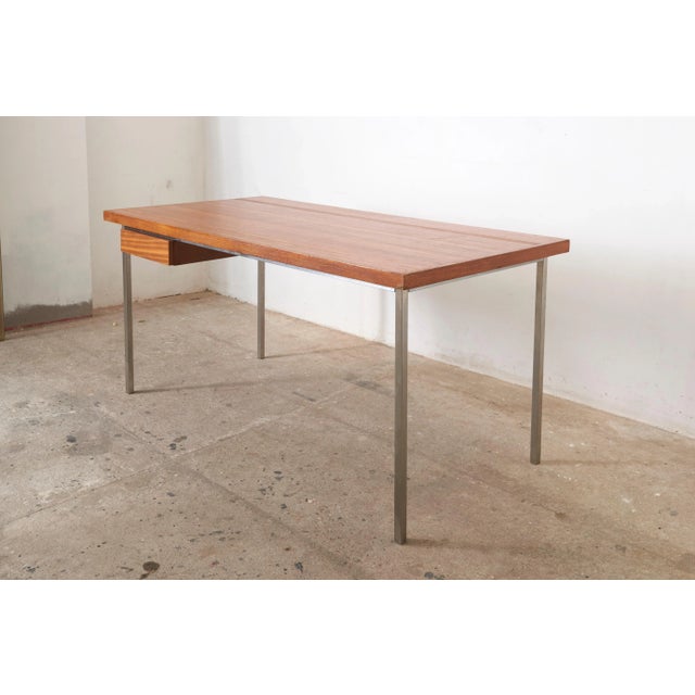 Solid large desk by Philippe Meerman, Belgium Architect designed for the Coene. The desktop features a wonderful pattern...