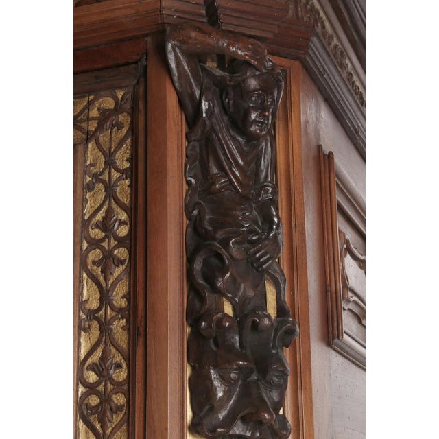 1800's Monumental, French Rena. Revival, Carved, Mirrored 96” Armoire!! For Sale - Image 4 of 11