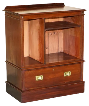 Antique Victorian Hardwood Military Campaign Drinks Cabinet or Tv Stand