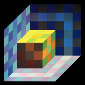 1970s Victor Vasarely Progression 2-4 Optic Art