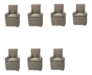 Thomasville Taupe Parsons Chairs/Dining Chairs Set of Seven