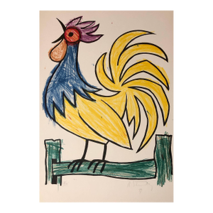 Bob Stanley, Rooster Pop Art Triptych Lithograph Suite Hand Signed