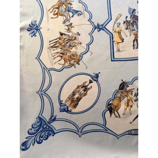 Traditional HERMÈS CHEVAUX des MOGHOLS Silk Scarf designed by Jean de Fougerolles 1993 For Sale - Image 3 of 9
