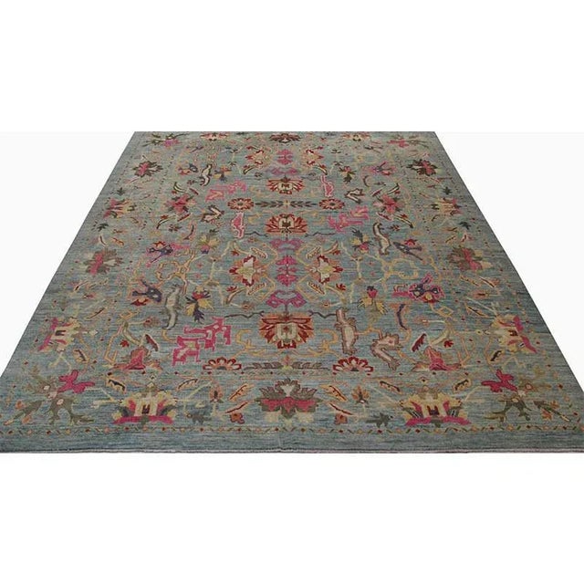 ACTUAL SIZE: 12’4″ x 16’3″ PRIMARY COLOR: Blue AGE: New (It's made in the 1990s and never been used) MATERIALS: Wool...