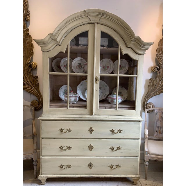 Antique Swedish Painted Rococo Vitrine, 1770 For Sale - Image 15 of 16