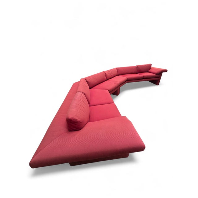 Mid-Century Modern Late 20th Century Italian Postmodern Vico Magistretti Style Large 2-Piece Sectional Sofa For Sale - Image 3 of 11