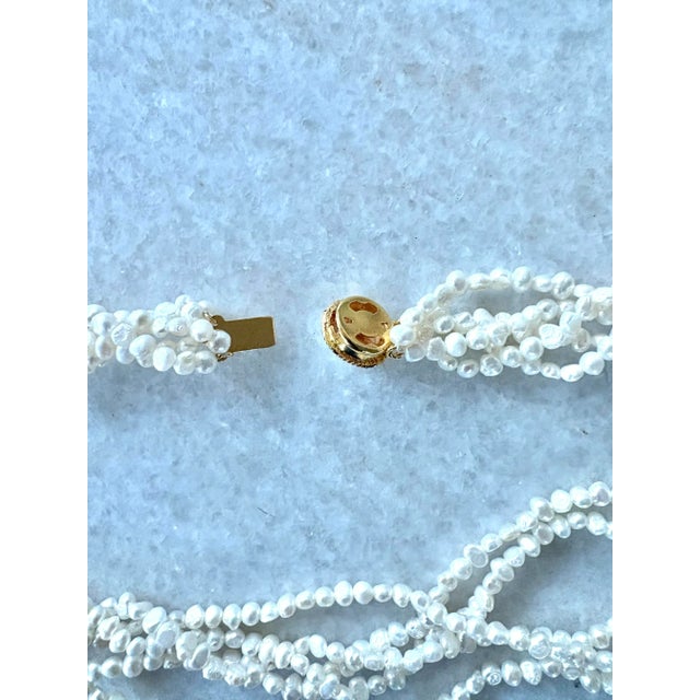 Vintage Freshwater Pearl Multi Strand Necklace For Sale - Image 4 of 4
