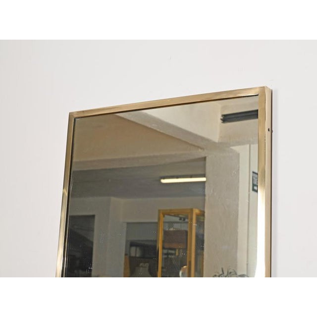 Large Mid-Century Modern Italian Brass Rectangular Wall Mirror, Italy, 1950s For Sale - Image 11 of 12