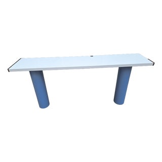 Console in White Lacquer with Cylindrical Plastic Legs by Tresoldi Salvati, 1980s For Sale