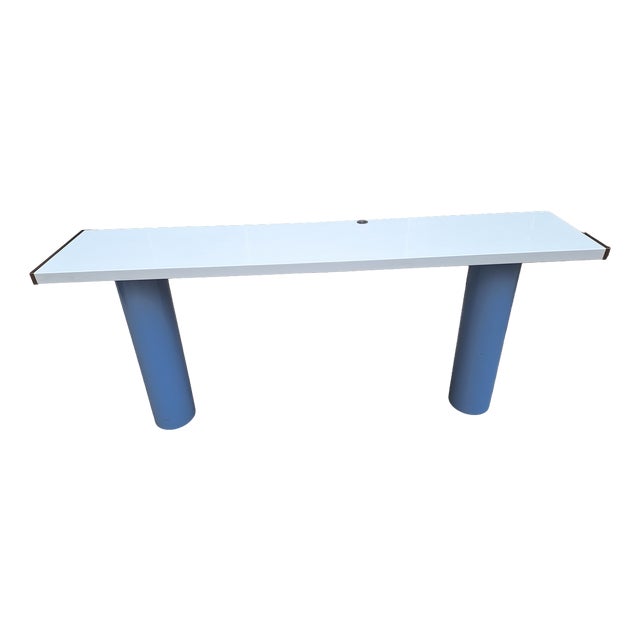 Console in White Lacquer with Cylindrical Plastic Legs by Tresoldi Salvati, 1980s For Sale