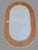 Wood Vintage Coastal Tropical Boho Natural Wicker Rattan Wall Mirror Decor Oval For Sale - Image 7 of 8