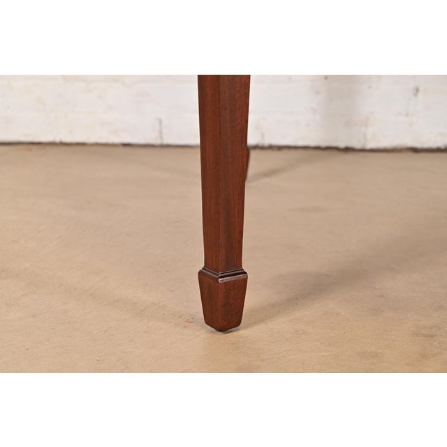 Kindel Furniture Federal Banded Mahogany Extension Dining Table, Newly Refinished For Sale - Image 11 of 14