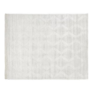 Exquisite Rugs Chesterfield Hand Loom Bamboo Silk Ivory - 10'x14' For Sale