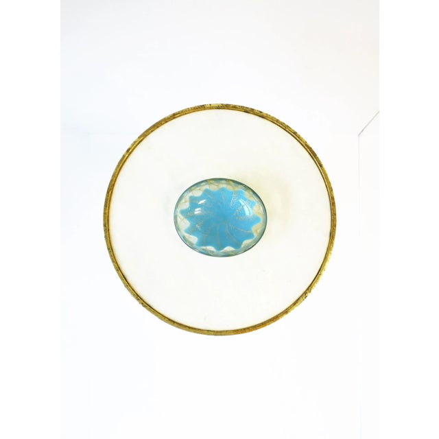 Sky Blue Italian Murano Blue and Gold Art Glass Bowl For Sale - Image 8 of 13