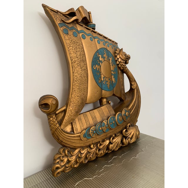 Mid-Century Modern Mid-Century Viking Dragon Boat Wall Art For Sale - Image 3 of 7