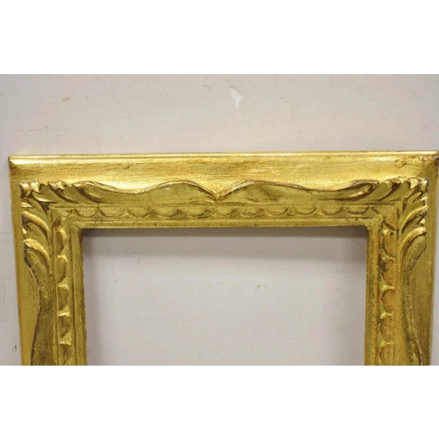 Vintage Italian Hollywood Regency Gold Gilt Wood 14 X 12 Art Picture Frame For Sale - Image 4 of 12