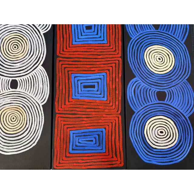 Triptych Australian Aboriginal Paintings Tingari Ronnie Tjampitjinpa For Sale - Image 16 of 18