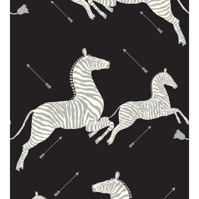 The House of Scalamandré Zebras Wallcovering, Black & Silver For Sale