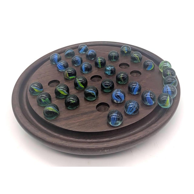 Wood Ironwood English Cross Marble Solitaire Game For Sale - Image 7 of 10