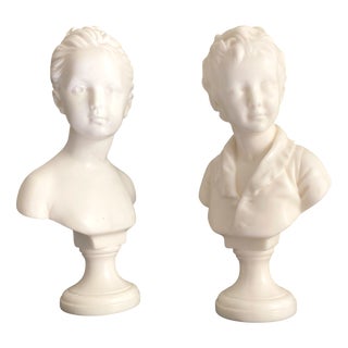 After Houdon, Statues of Children Alexandre and Louise Brongniart, 1890s-1900s, Resin For Sale