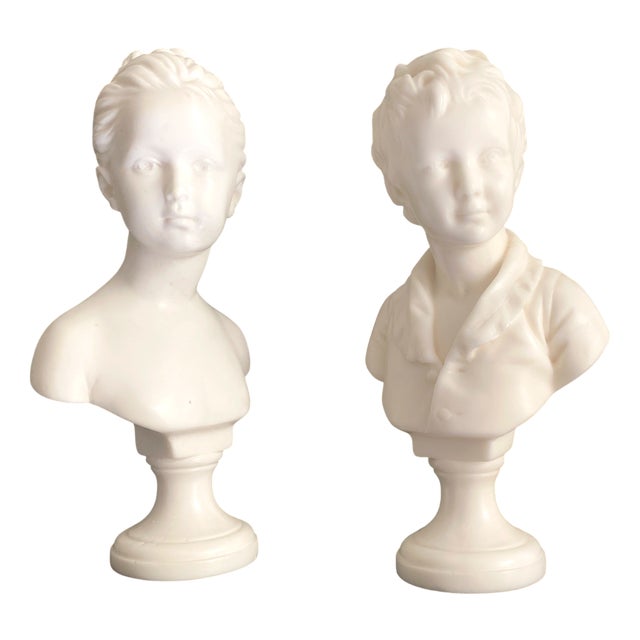 After Houdon, Statues of Children Alexandre and Louise Brongniart, 1900s, Resin For Sale