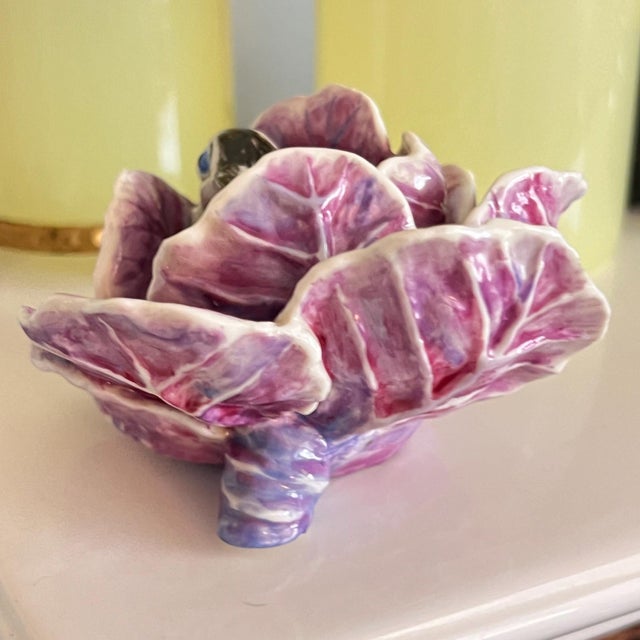 2000 - 2009 Nymphenburg purple cabbage with bunny figurine // springtime decor // Easter // rabbit figurine // luxury decor // collectible For Sale - Image 5 of 14