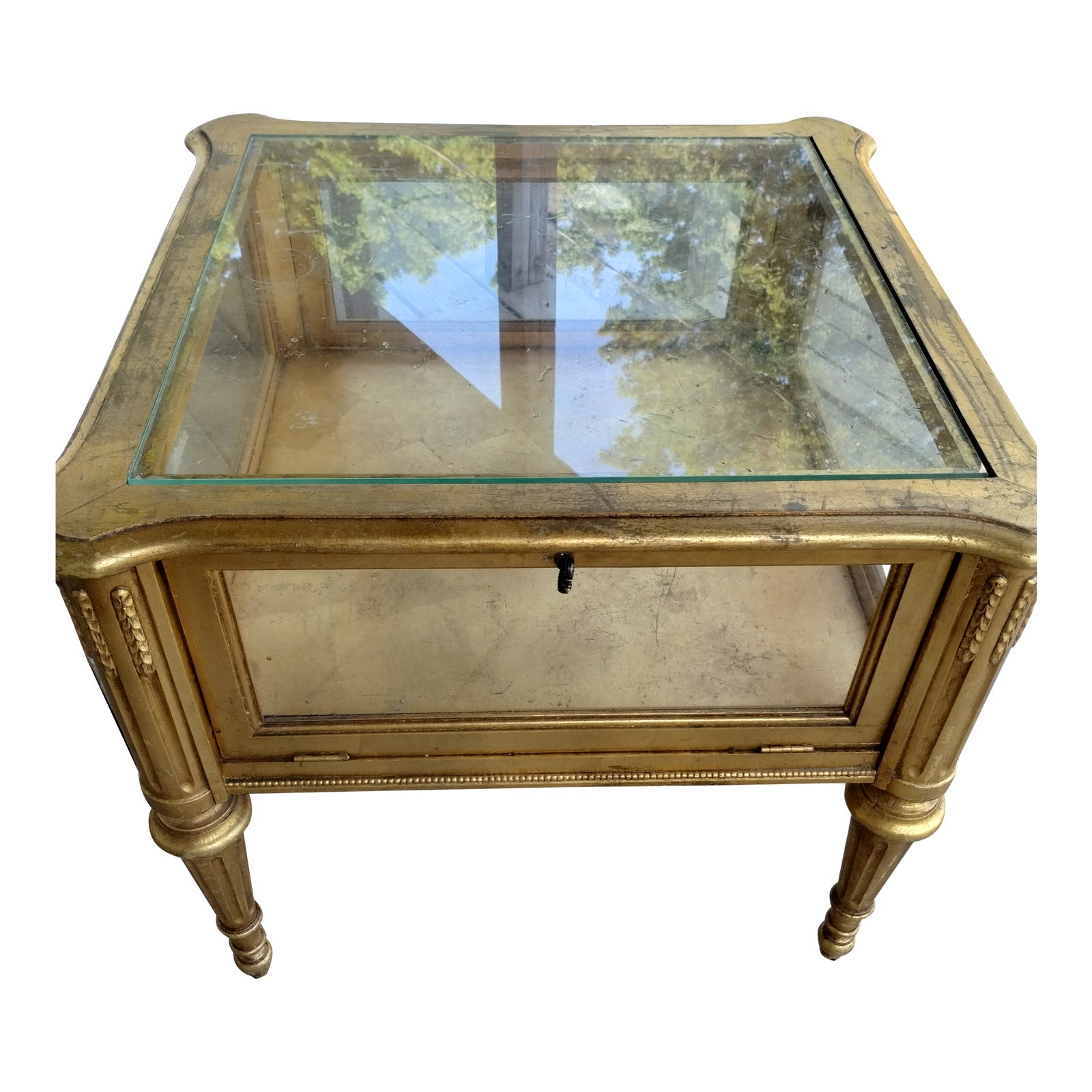 Mid 20th Century Louis XVI Style Vitrine Display Case Side Table | Chairish