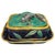 A Rare Victoria Pottery Company Majolica Sardine Box with five sardines on green glazed lotus pads and other foliage,...