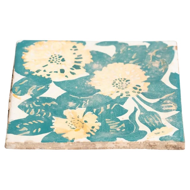 Spanish Decorative Ceramic Tile of Casa Vicens by Antoni Gaudí For Sale