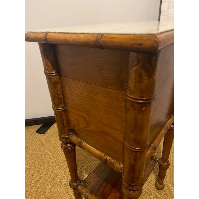 Wood Late 19th C French Aesthetic Faux Bamboo Carved Pine Side Table For Sale - Image 7 of 12