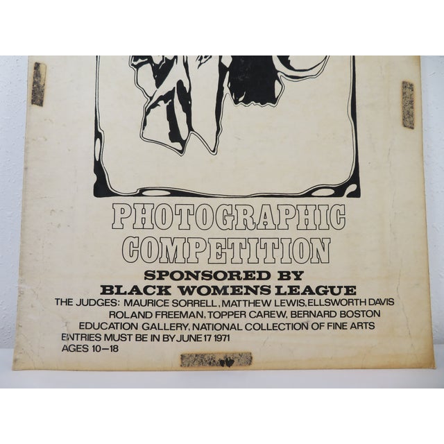 Rare Important 1971 Black Women's League Photography Competition 2 Sided Poster ~ Carboard Flyer Art Sign For Sale - Image 11 of 15